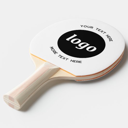 Eenvoudige Logo met tekstverwerkers Tafeltennisbatje (Voorkant Gekanteld)