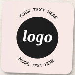 Eenvoudige Logo met zwart-wit roze voor tekstgebru Bier Onderzetter<br><div class="desc">Voeg uw eigen logo en keus van tekst aan dit ontwerp toe. Verwijder de bovenste of onderste tekst als u dat wilt. Minimalistisch en professioneel. Ideaal voor het merken van werknemers of als promotiemiddel voor uw klanten en klanten.</div>