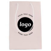 Eenvoudige Logo met zwart-wit roze voor tekstgebru Medium Cadeauzakje (Voorkant)