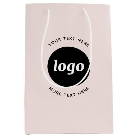 Eenvoudige Logo met zwart-wit roze voor tekstgebru Medium Cadeauzakje (Voorkant)