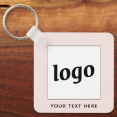 Eenvoudige Logo met zwart-wit roze voor tekstgebru Sleutelhanger (Voorkant)