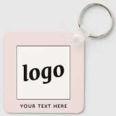 Eenvoudige Logo met zwart-wit roze voor tekstgebru Sleutelhanger (Achterkant)