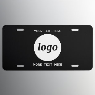 Eenvoudige Logo met zwart-wittekst Nummerplaat