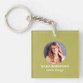 Eenvoudige Logo minimalistische QR code goud Sleutelhanger (Voorkant)