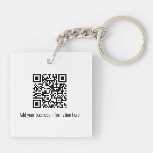 Eenvoudige Logo minimalistische QR code rood Sleutelhanger (Achterkant)