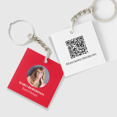 Eenvoudige Logo minimalistische QR code rood Sleutelhanger