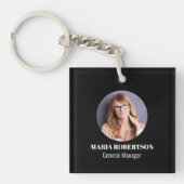 Eenvoudige Logo minimalistische QR-code Sleutelhanger (Voorkant)