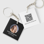 Eenvoudige Logo minimalistische QR-code Sleutelhanger
