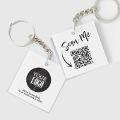 Eenvoudige Logo minimalistische QR-code Sleutelhanger