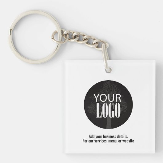 Eenvoudige Logo minimalistische QR-code Sleutelhanger (Voorkant)