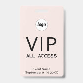Eenvoudige Logo Minimalistische VIP All Access Pas Badge (Voorzijde)