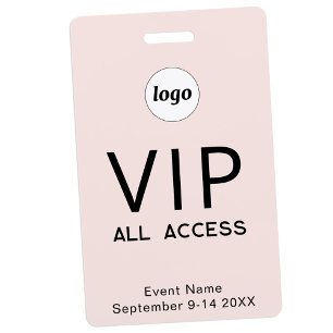 Eenvoudige Logo Minimalistische VIP All Access Pas Badge