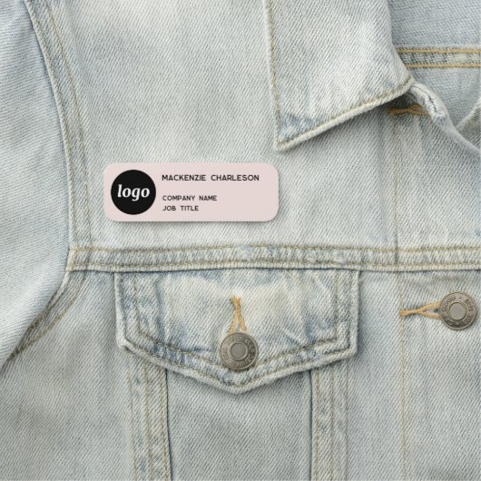 Eenvoudige Logo minimalistische zwarte roze naamta Naamplaatje (In situ)