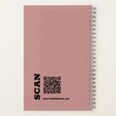 Eenvoudige Logo Motto Roze Zwart Haar Salon Notitieboek (Achterkant)