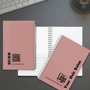 Eenvoudige Logo Motto Roze Zwart Haar Salon Notitieboek