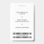 Eenvoudige Logo, naam, foto werknemer ID Badge (Back)