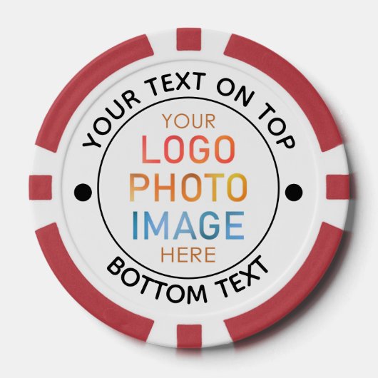 Eenvoudige Logo of foto gepersonaliseerd op maat Poker Chips (Voorkant)