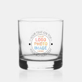 Eenvoudige Logo of foto gepersonaliseerd op maat Whisky Glas (Voorkant)