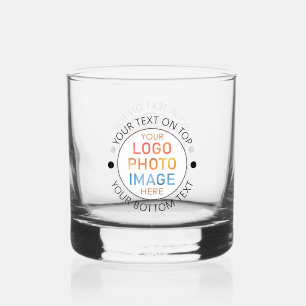 Eenvoudige Logo of foto gepersonaliseerd op maat Whisky Glas