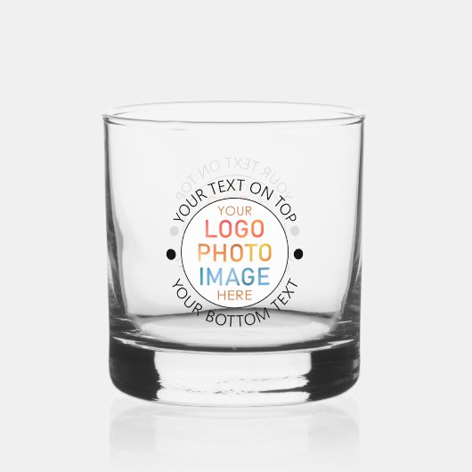 Eenvoudige Logo of foto gepersonaliseerd op maat Whisky Glas (Voorkant)