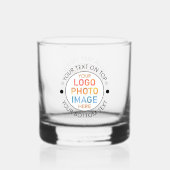 Eenvoudige Logo of foto gepersonaliseerd op maat Whisky Glas (Achterkant)