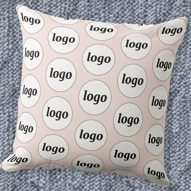 Eenvoudige Logo Patroon Blush Roze Kussen (Logo pattern business promotional throw pillow)