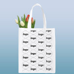 Eenvoudige Logo Patroon Zakelijk Branding Promotio Boodschappentas<br><div class="desc">Eenvoudig logo-brandingpatroon om merkloyaliteit te bevorderen en uw kleine bedrijf te promoten. Vervang de logo door uw eigen kleur en wijzig de achtergrondkleur in het Ontwerpgereedschap om deze aan te passen. Geweldig voor uw medewerkers en medewerkers, om te gebruiken in uw bedrijf en weg te geven aan uw klanten en...</div>