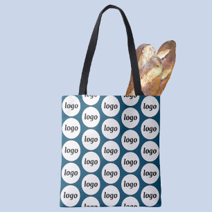 Eenvoudige Logo Pattern Business Blauwgroen Groen Tote Bag