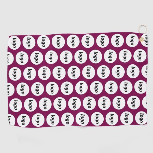 Eenvoudige Logo Pattern Zakelijke Promotie Magenta Golfhanddoek (Horizontaal)