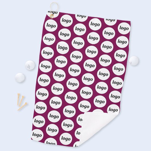 Eenvoudige Logo Pattern Zakelijke Promotie Magenta Golfhanddoek