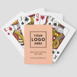 Eenvoudige Logo Professional Business Peach Pokerkaarten