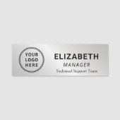 Eenvoudige Logo Professional Silver Naamplaatje (Voorkant)