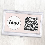 Eenvoudige Logo Promotionele Business QR Code Visitekaarthouder<br><div class="desc">Eenvoudige logo- en QR-code om uw bedrijf te promoten. Vervang de logo en QR code met uw om aan te passen. Minimalistisch en professioneel om uw merk weer te geven.</div>