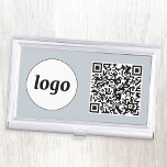 Eenvoudige Logo Promotionele Business QR Code Visitekaarthouder<br><div class="desc">Eenvoudige logo- en QR-code om uw bedrijf te promoten. Vervang de logo en QR code met uw om aan te passen. Minimalistisch en professioneel om uw merk weer te geven.</div>