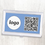 Eenvoudige Logo Promotionele Business QR Code Visitekaarthouder<br><div class="desc">Eenvoudige logo- en QR-code om uw bedrijf te promoten. Vervang de logo en QR code met uw om aan te passen. Minimalistisch en professioneel om uw merk weer te geven.</div>