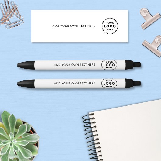 Eenvoudige logo promotionele zakelijke merch zwarte inkt pen