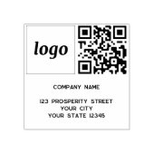 Eenvoudige Logo QR Code Bedrijfs Retouradres Rubberstempel (Afrduk)