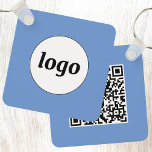 Eenvoudige Logo QR code Blue Business Sleutelhanger<br><div class="desc">Voeg je eigen logo en QR code toe aan dit opvallende minimalistische professionele ontwerp. Wijzig de achtergrondkleur in het ontwerpgereedschap of stuur een e-mail naar squirrell@rocketmail.com voor hulp bij kleurwijzigingen. Geweldig voor het branding van medewerkers, of als promotieproduct voor uw medewerkers, klanten en klanten. Ideaal voor een show of bedrijfsevenement....</div>