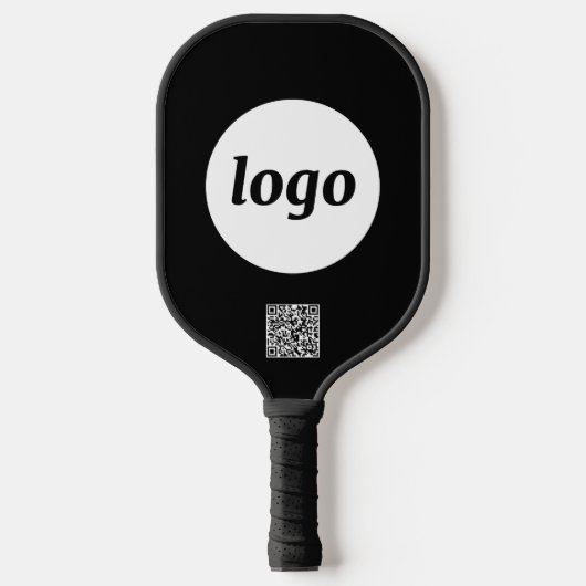 Eenvoudige Logo QR-code Business Black Pickleball Paddle (Voorkant)