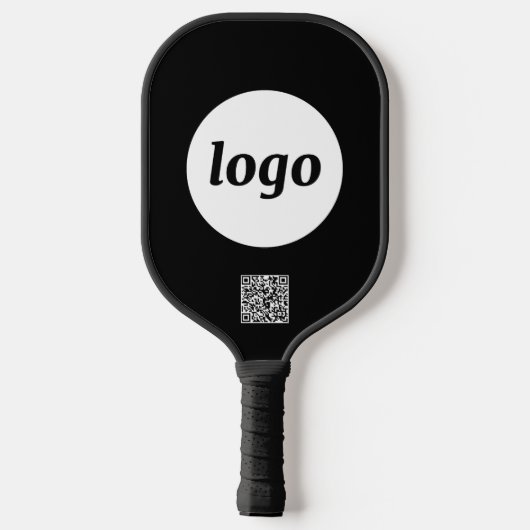 Eenvoudige Logo QR-code Business Black Pickleball Paddle (Achterkant)