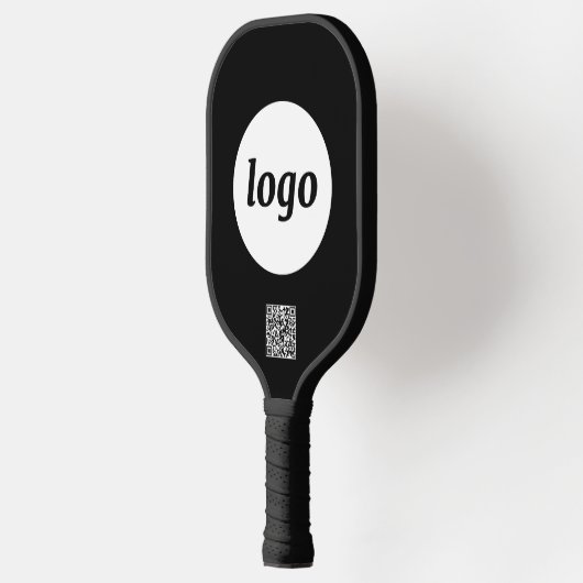 Eenvoudige Logo QR-code Business Black Pickleball Paddle (Links)