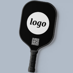 Eenvoudige Logo QR-code Business Black Pickleball Paddle