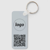 Eenvoudige Logo QR code Business Blue Sleutelhanger (Achterkant)