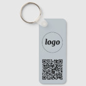Eenvoudige Logo QR code Business Blue Sleutelhanger (Voorkant)
