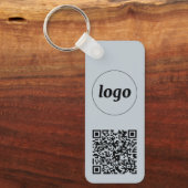 Eenvoudige Logo QR code Business Blue Sleutelhanger (Voorkant)