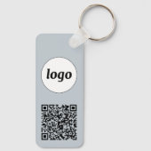 Eenvoudige Logo QR code Business Blue Sleutelhanger (Achterkant)