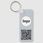 Eenvoudige Logo QR code Business Blue Sleutelhanger (Voorkant)