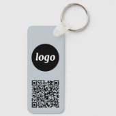 Eenvoudige Logo QR code Business Blue Sleutelhanger (Achterkant)