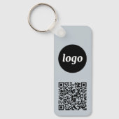 Eenvoudige Logo QR code Business Blue Sleutelhanger (Voorkant)