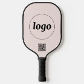 Eenvoudige Logo QR Code Business Blush Roze Pickleball Paddle (Voorkant)